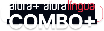 O combo alura+ é a junção do alura+ e o alura lingua